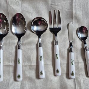 Elegant White 6pc. Vintage Cutlery Set with Tree Design Nikko